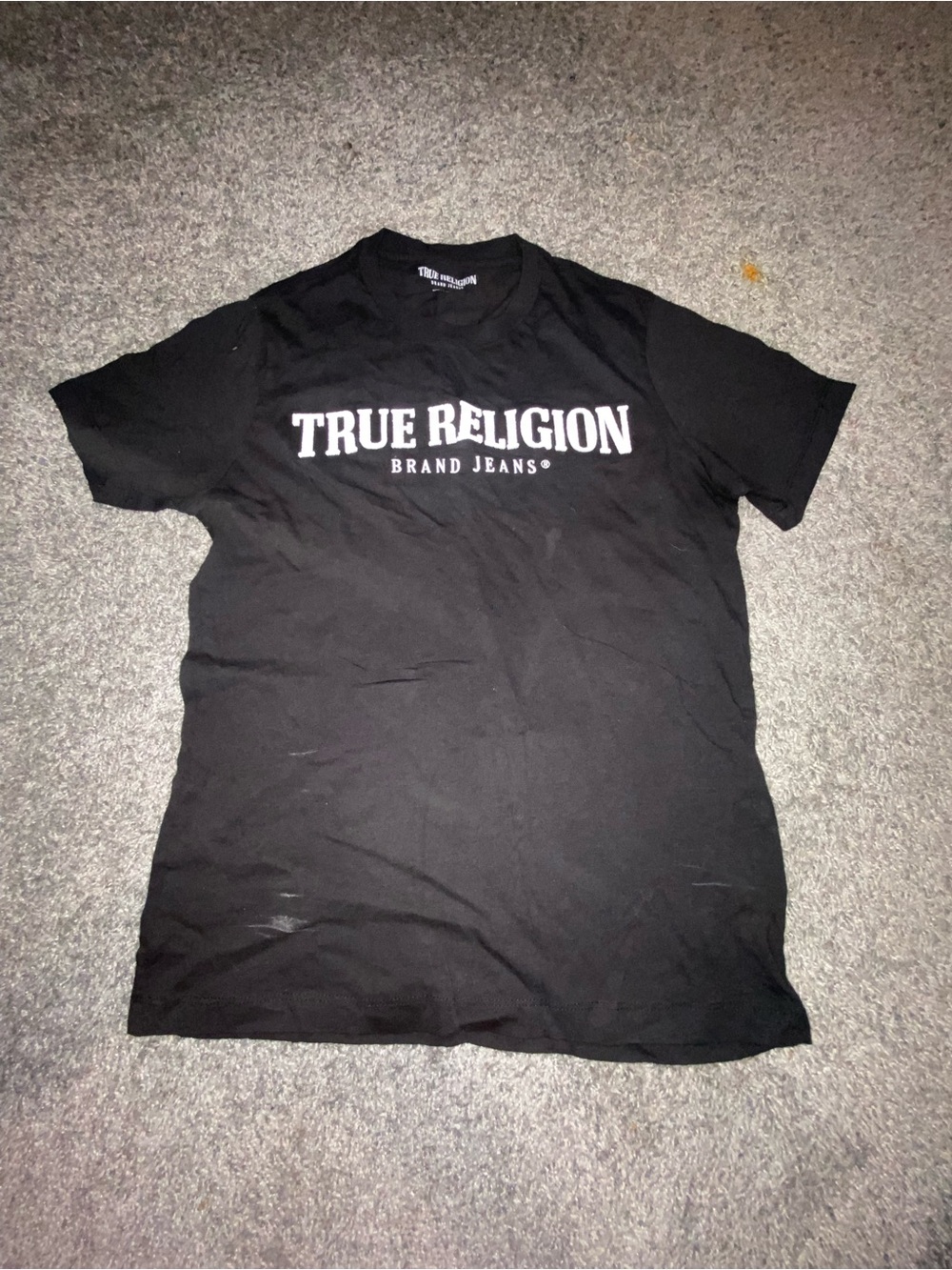 True Religion Black Tee with White Logo